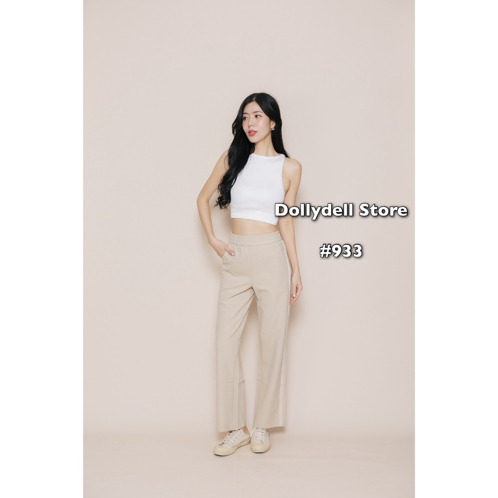 กางเกงทรงตรงขายาวใส่เที่ยวดอลลี่ รุ่น#933 มี4สี เอวยางยืด เนื้อผ้าคุณภาพดีใส่สบายทรงสวย