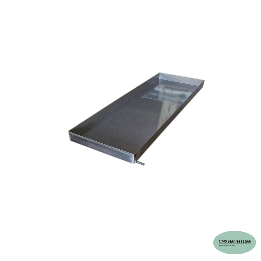 CMS ถาด กระบะ ซีฟู้ด เสตนเลส ความหนา0.8มม. ขนาด34*100ซม.สููง5ซม.ขอบตรง – โปรปัง