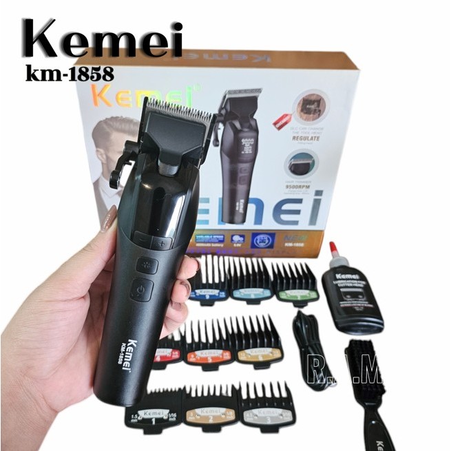 Kemei รุ่น km1858 ปัตาเลี่ยนตัดผม ไร้สาย แรงมอร์เตอร์ 9500RPM ระดับมืออาชีพ