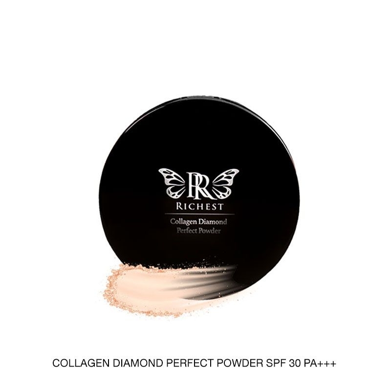 [2 ชิ้นราคาพิเศษ ลด 180.-] Collagen Diamond Perfect Powder SPF 30.PA+++ แป้งคอลลาเจนเพชร บางเบา คุมม