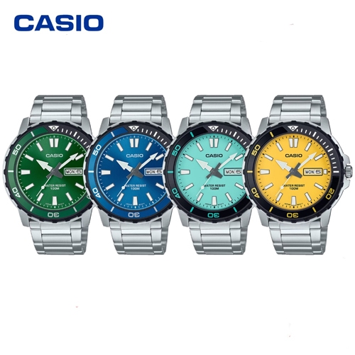 CASIO นาฬิกาข้อมือผู้ชาย สายสแตนเลส รุ่น MTD-125D,MTD-125D-2A1,MTD-125D-2A2,MTD-125D-3A,MTD-125D-9A