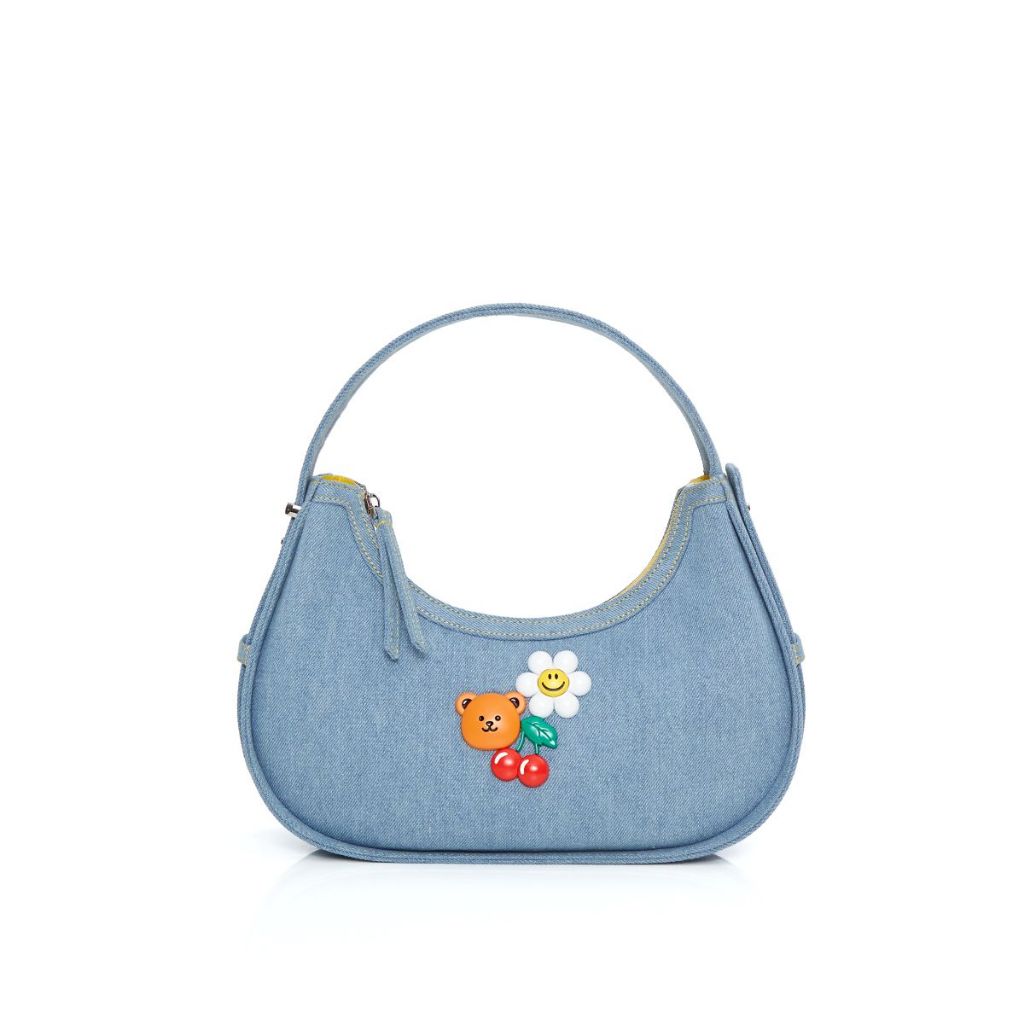 O&B กระเป๋าผ้ายีนส์ รุ่น TOGETHER BAG IN SMILE DENIM-37010SF07373F_H4BLXX