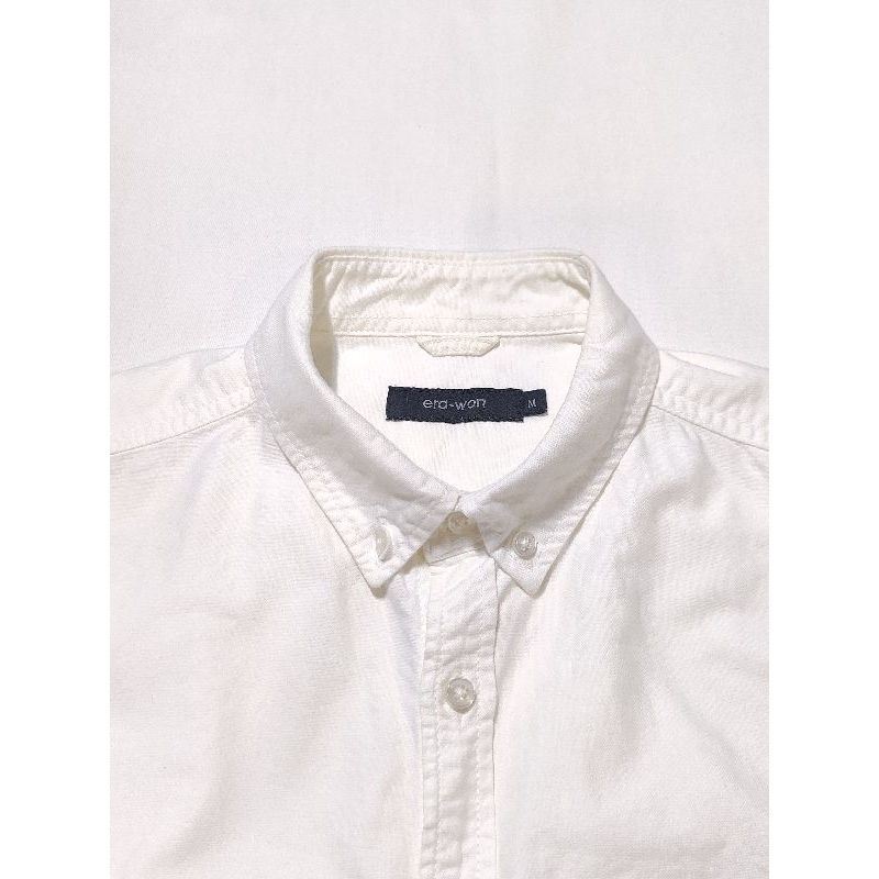 Erawon เสื้อเชิ้ตสีครีม ผ้าคอตตอนหนา