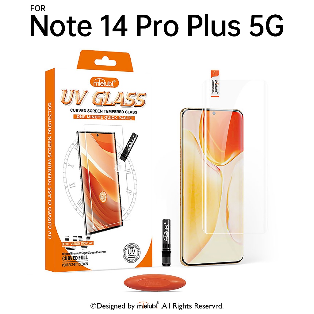 กระจกนิรภัย UV Mietubl For Xiaomi Redmi Note 14 Pro Plus 5G แถมอุปกรณ์ติดฟรี เต็มจอ