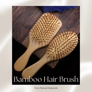 หวีไม้ไผ่ Bamboo hair brush หวีแปรง****พร้อมส่งจากไทย🇹🇭