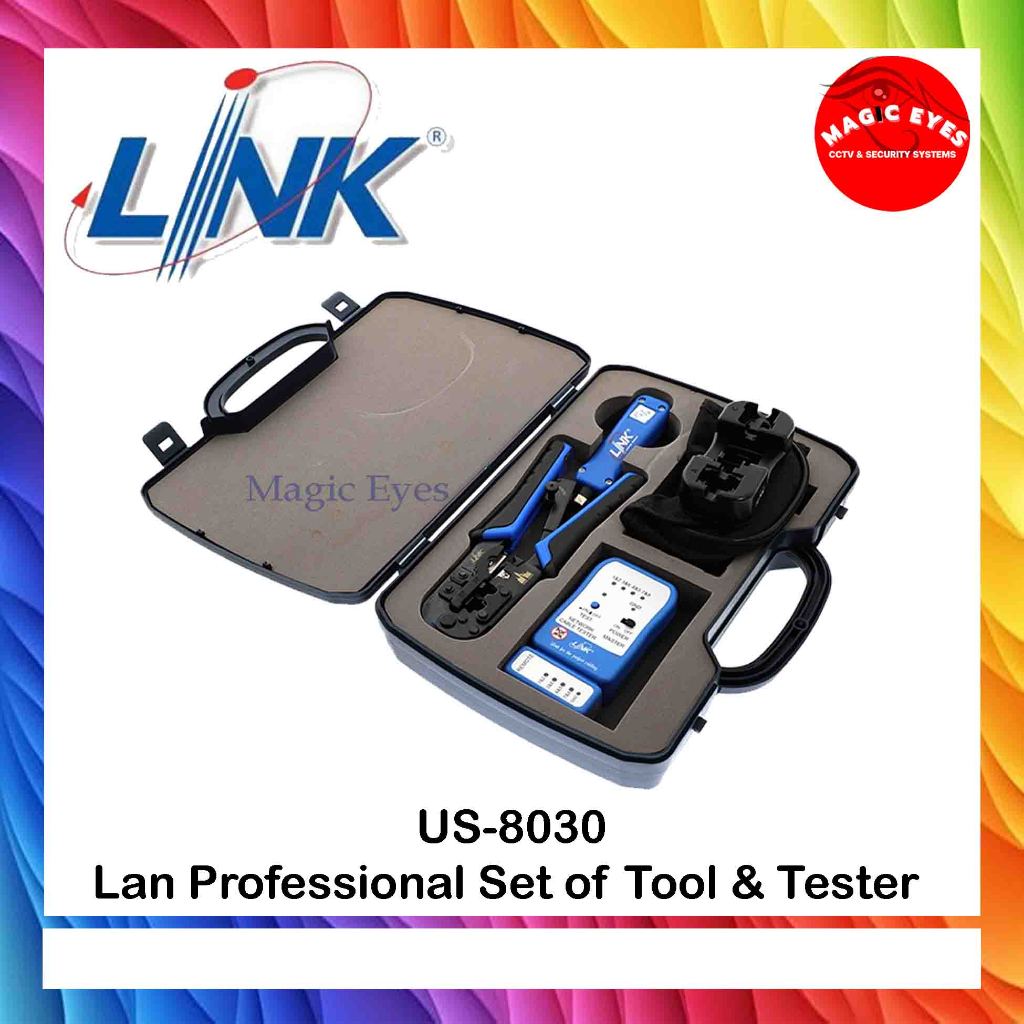 LINK US-8030 LAN PROFESSIONAL SET OF TOOL & TESTER (กระเป๋าเครื่องมือ LAN ครบชุด)