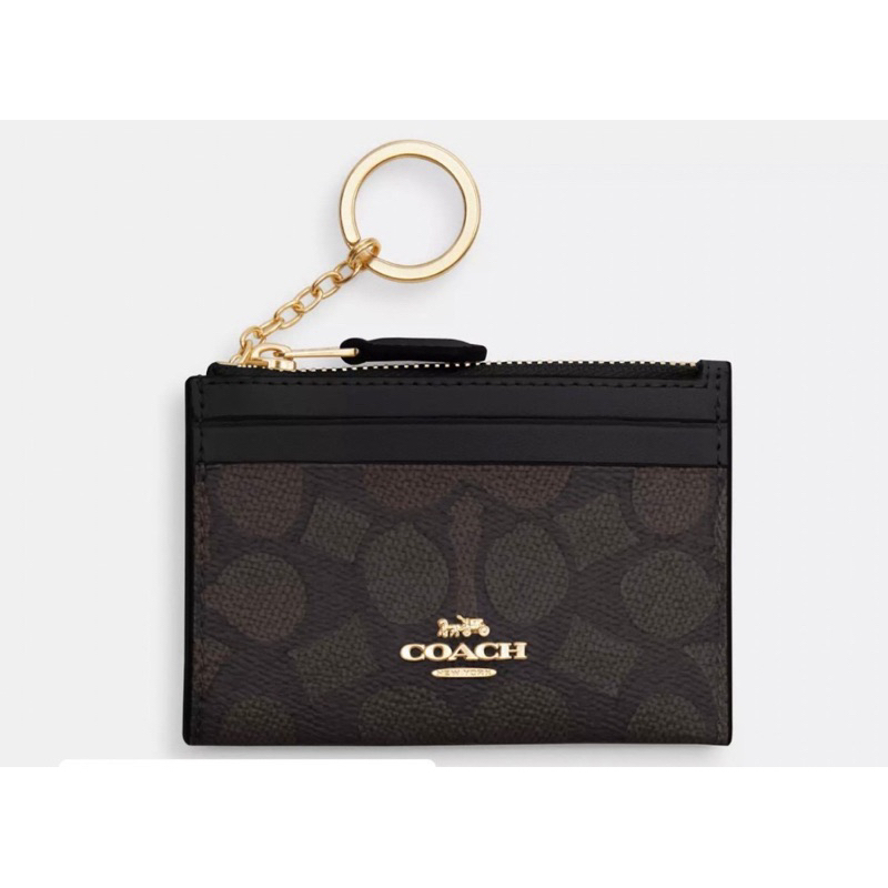 Coach MINI SKINNY ID CASE IN SIGNATURE CANVAS (พวงกุญแจ ใส่บัตร)