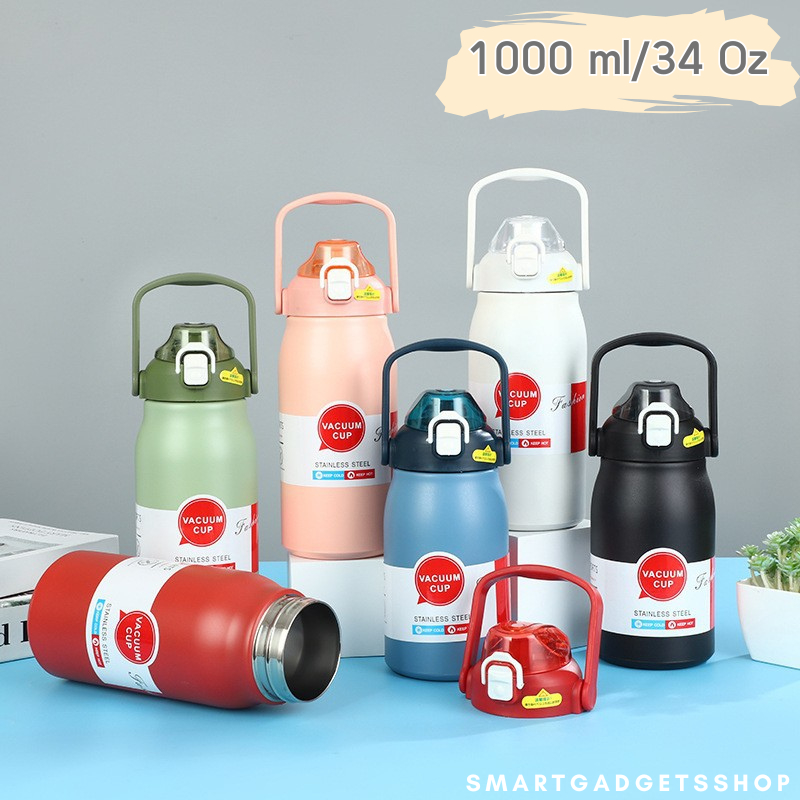 [🅢🅜🅐🅡🅣🅖🅐🅓🅖🅔🅣] PANDA มีหูหิ้ว กระบอกน้ำ แก้วน้ำเก็บความเย็น สแตนเลส 1000 ml