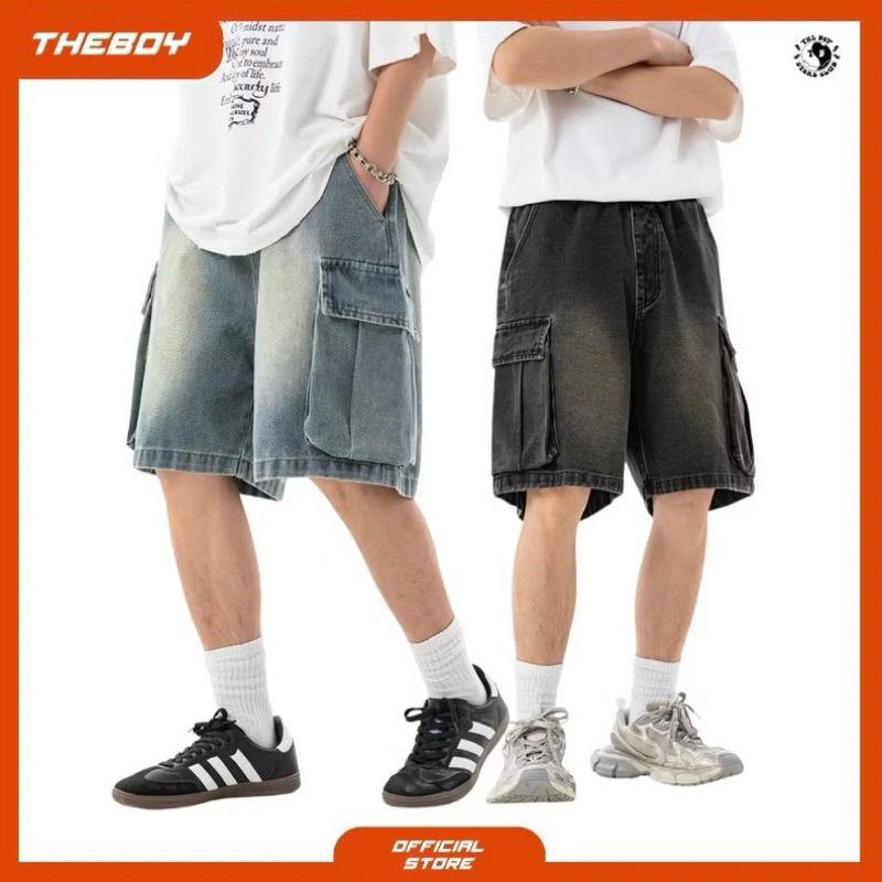 THEBOY-COOBY CARGO SHORT กางเกงยีนส์คาร์โก้ขาสั้น