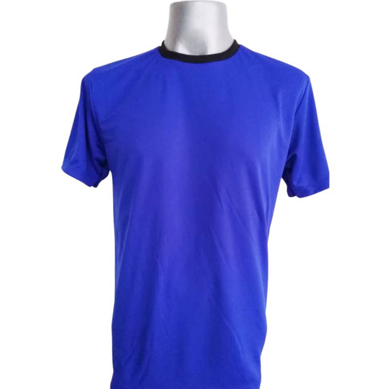 ลดทลายสต็อก เสื้อกีฬาสีน้ำเงิน คอสีดำ เสื้อคนงาน Size M-XXL