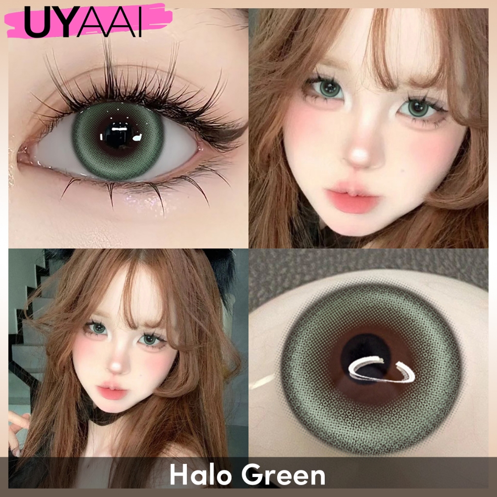 คอนแทคเลน UYAAI คอนแทคเลนส์รายเดือนสีเทาเขียว ขนาด 14.5 มม. อินฟินิตี้