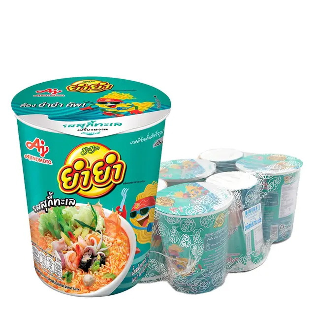 ยำยำ คัพ บะหมี่กึ่งสําเร็จรูป รสสุกี้ทะเล ขนาด60 ก. x 6กรัม YUMYUM Cup Instant Noodles Suki Seafood