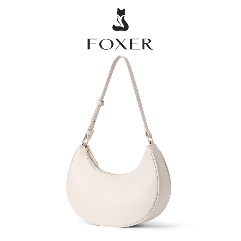 FOXER กระเป๋าสะพายข้างผู้หญิง ปรับได้สายสะพาย กระเป๋าแฟชั่นผู้หญิง ความจุขนาดใหญ่ กระเป๋าหนัง