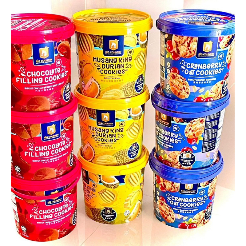 คุ้กกี้ถัง บิ้กคันทรี่ Big country มี 3 รสชาติให้เลือก น้ำหนัก 300g