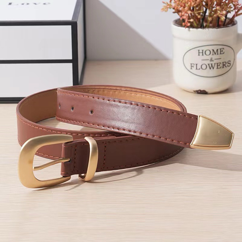 New! Classic Belt Old Money Style เข็มขัดสไตล์เกาหลีหนังเทียมคุณภาพสูง ลำลอง