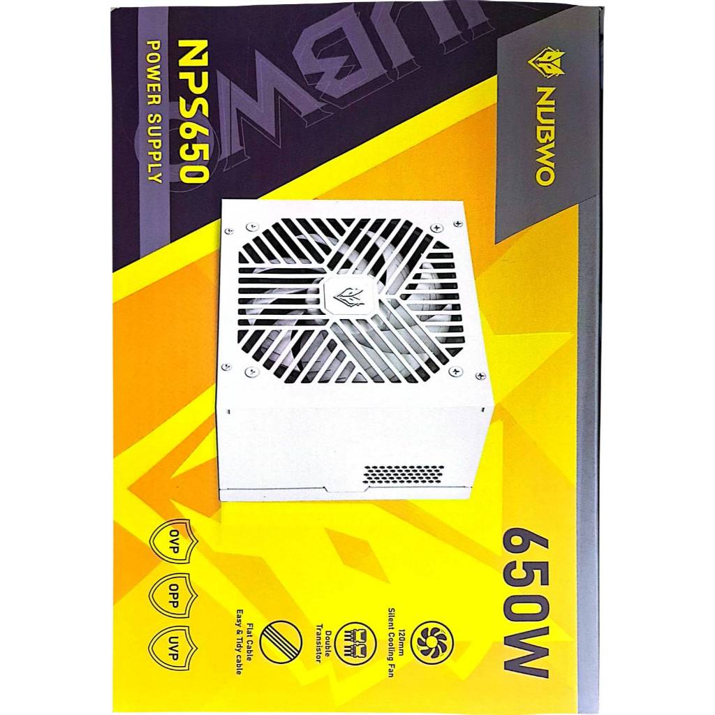⚡️มีส่งด่วน สินค้าใหม่ Power 650w nubwo   NPS650- Black / white (24pin) X1)(4+4 pin) x2) (P6+2 Pin) x 1