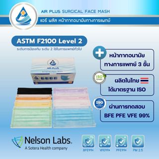 หน้ากากอนามัยทางการแพทย์ หนา 3ขั้น AIR PLUS MASK Level2 ผลิต…