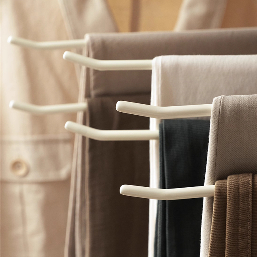 ไม้แขวนกางเกงรูปทรงห่าน ไม้แขวนหนีบผ้า เคลือบซิลิโคน ไม้แขวนตัว Z ไม้แขวนที่ไม่ทำให้เกิดริ้วรอย - รูปที่ 6