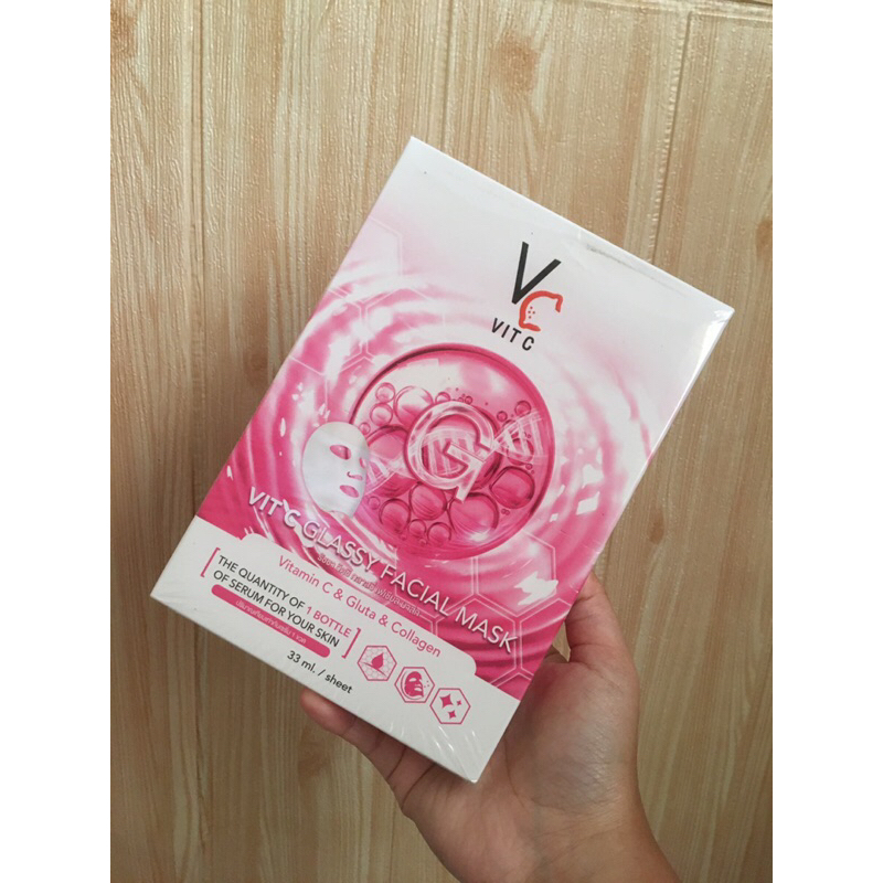 Ratcha Vit C Glassy Facial Mask [กล่องชมพู]