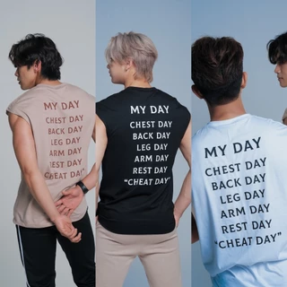 OLIVER MUSCLE เสื้อแขนกุดทรงเกาหลีลาย My Day