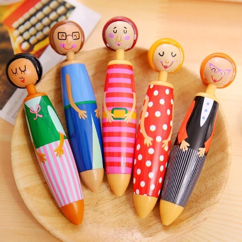 ปากกาลูกลื่นรูปการ์ตูนคนน่ารัก Cartoon pen หมึกน้ำเงิน ขนาด 0.5 มม.