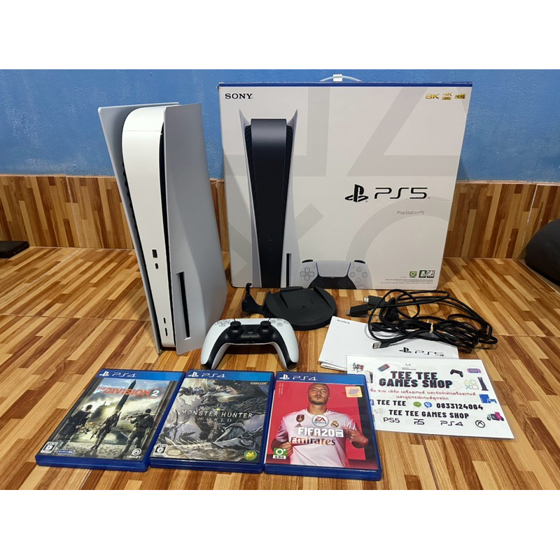 Ps5 fat disc 1118 มือสอง ครบชุดแถมเกมส์3แผ่น