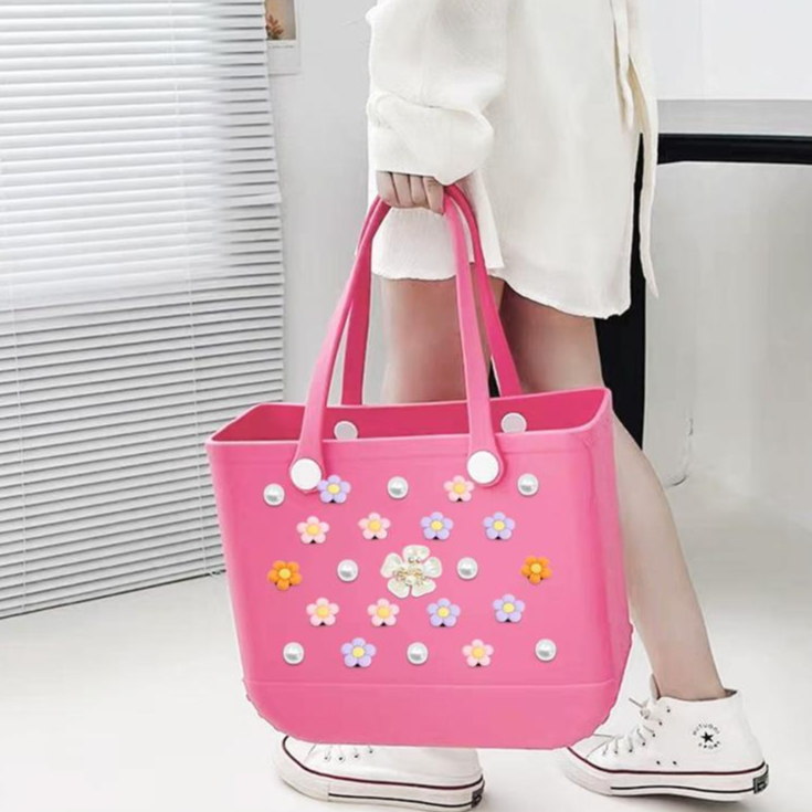 อุปกรณ์เสริมกระเป๋าชายหาด จี้ผีเสื้อและดอกไม้แบบถอดได้ DIY Beach Totes ตกแต่งสําหรับ Bogg กระเป๋าผู้หญิง เฉพาะตกแต่งกระเ - รูปที่ 5