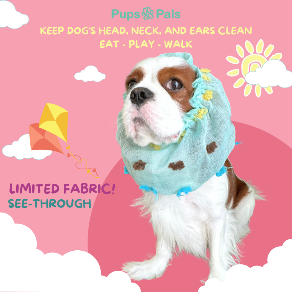 Pups&Pals dog snood - หมวกคลุมกันขนเลอะ หน้า หู คอ สำหรับหมา แมว