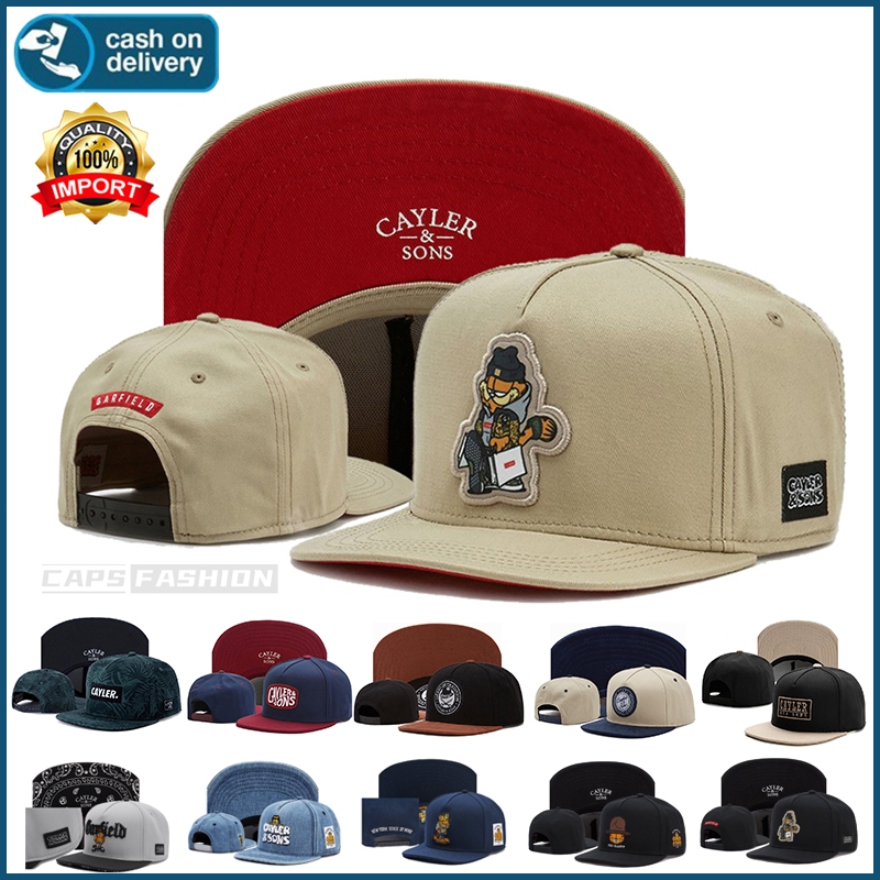 หมวกเบสบอล สไตล์ฮิปฮอป ลายการ์ฟิลด์ งานปัก Cayler&Sons ปรับขนาดได้ เหมาะสำหรับผู้ใหญ่ ชาย หญิง เหมาะสำหรับ 4 ฤดูกาล