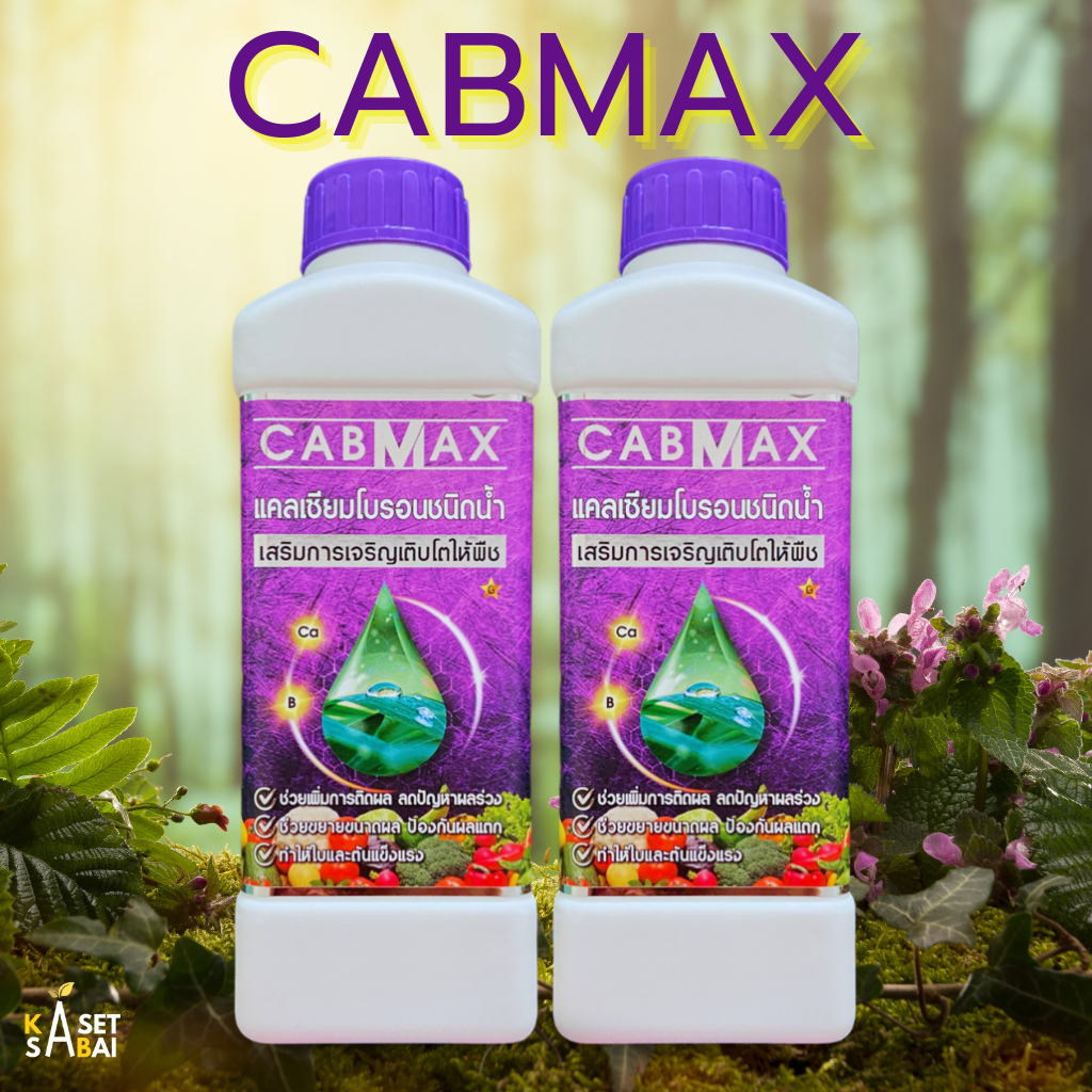 CABMAX แคลเซียมโบรอน สูตรเข้มข้น เร่งดอก เร่งผล ติดดก เสริมขั้วเหนียว (แพ็คคู่ 2 ลิตร) จัดส่งฟรี
