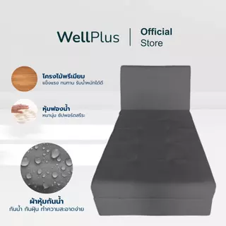 WellPlusโซฟาหนังPVC รุ่น Cloudy โซฟาปรับนอน 1 ที่นั่ง ปรับหัว ปรับได้ 3 ระดับ ขนาด กว้าง 90 ซม ยาว 195 ซม สูง 42 ซม