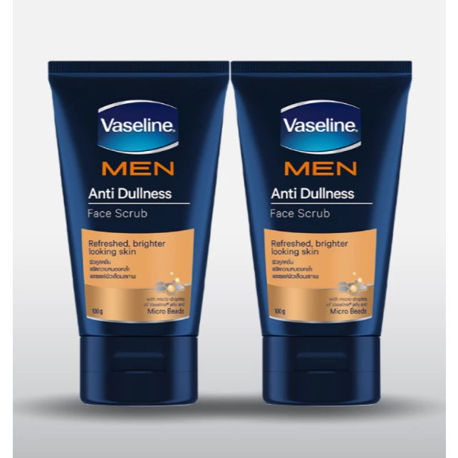 วาสลีน เมน โฟมล้างหน้าสครับ สูตรแอนตี้ดัลเนส ขนาด 100 กรัม. Vaseline Men Anti Dullness Scrub Face Wash 100g.