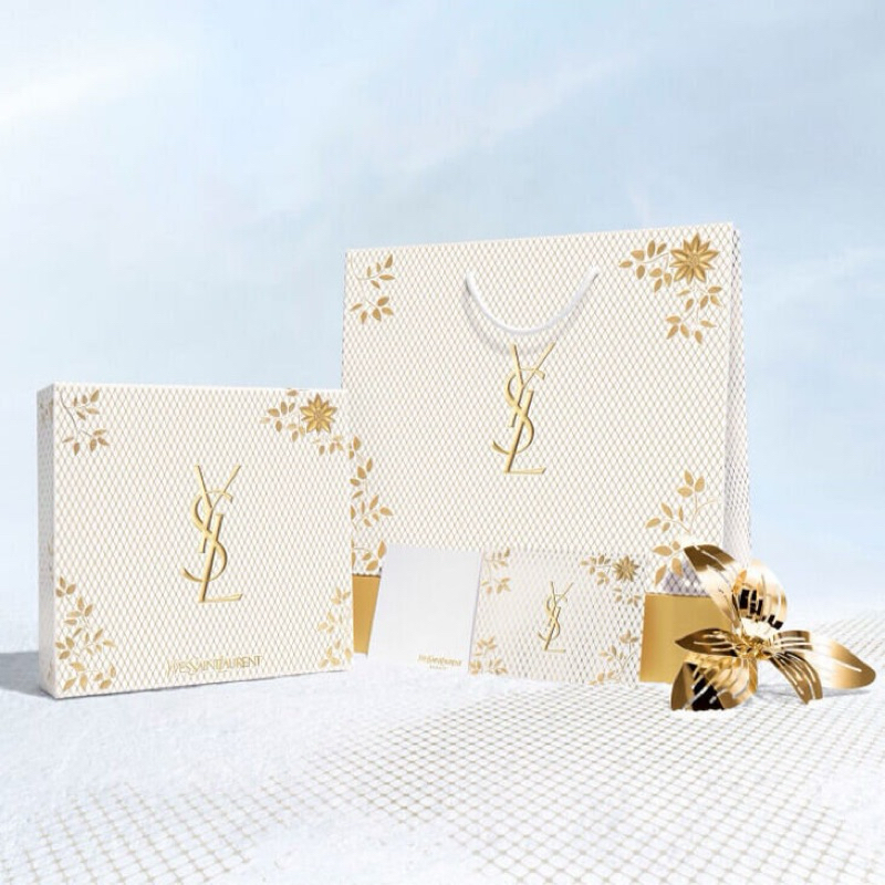 ถุง YSL คอลเลคชั่นปี 2024 ขาว-ทอง  HOLIDAY COLLECTORS  ✅ของแท้ ✅พร้อมส่ง