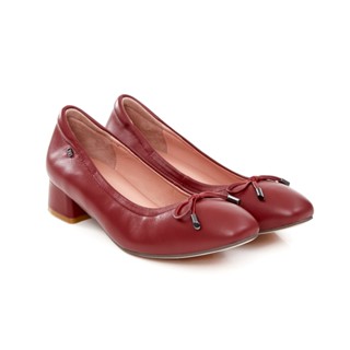 O&B รองเท้าหนังแกะ รุ่น AUDREY CLASSIC HEELS IN BURGUNDY-112…