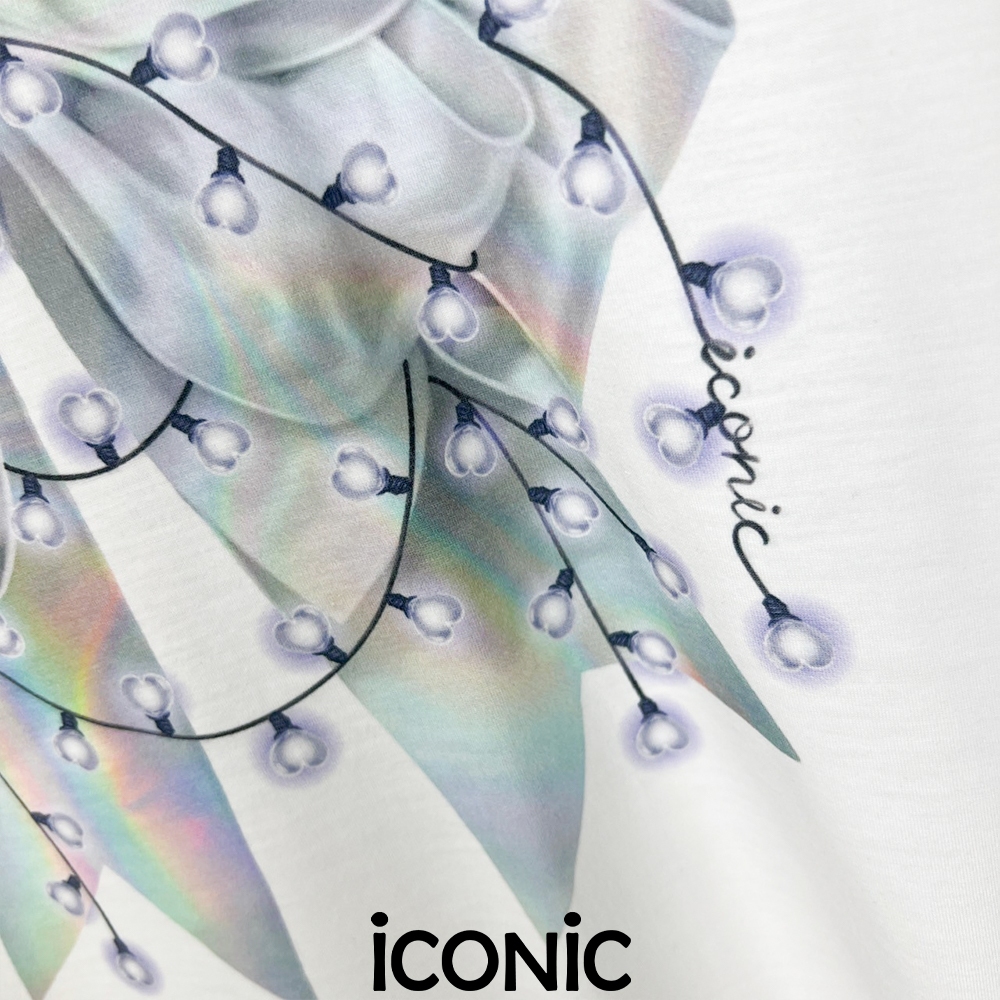 iCONiC CAROL T-SHIRT SILVER #20325X สีเงิน เสื้อยืด พิมพ์ลายโบว์ ประดับไฟ - รูปที่ 3