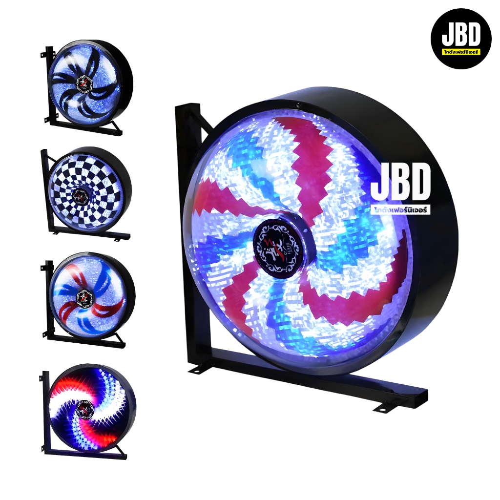 JBD storehouse ไฟหมุน ไฟหมุนร้านตัดผม ไฟหมุนร้านเสริมสวย วงกลมโดนัท มี 2ขนาด 1.55*55ซม. 2.42*42ซม.