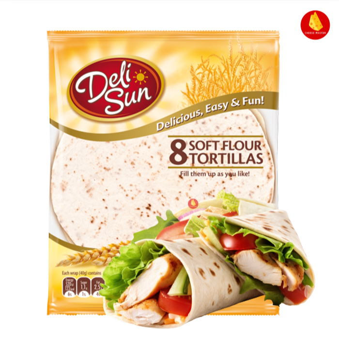 แป้งแรป แป้งแรพ ตอติญ่า Deli sun soft wheat 8 wraps 18.5cm 320g จากสเปน