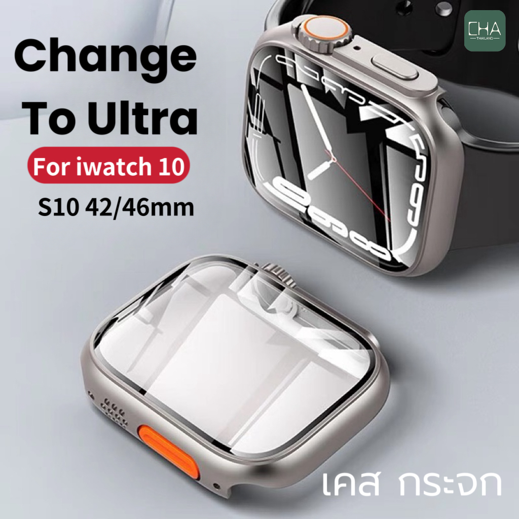 เคส UUT สำหรับนาฬิกาข้อมือ PC กระจก สําหรับ Apple Watch 42 มม 46มม. for iWatch 10 เคสกระจก iwatch 10