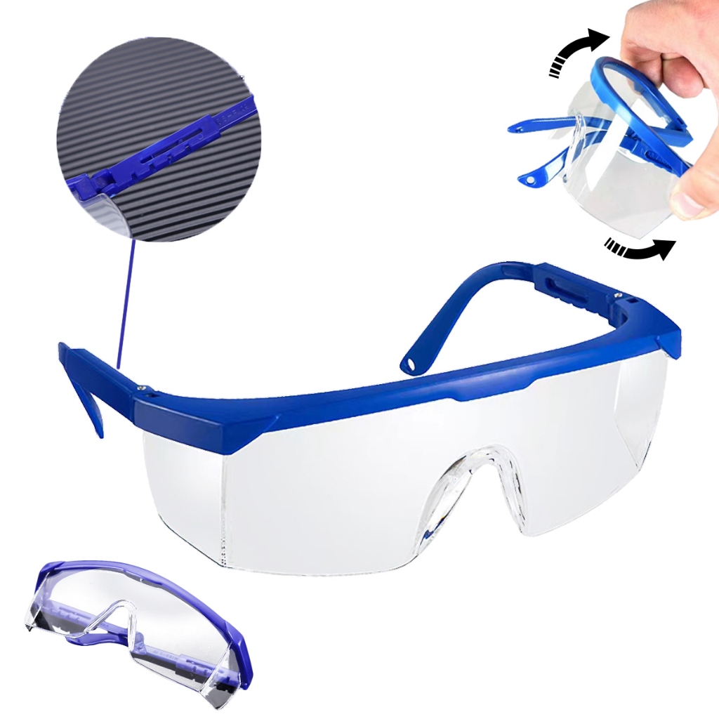 แว่นตาเซฟตี้ แว่นตานิรภัยใส กันรังสี UV ขาปรับได้ ป้องกันฝุ่น คุณภาพสูง สําหรับเครื่องตัดหญ้า
