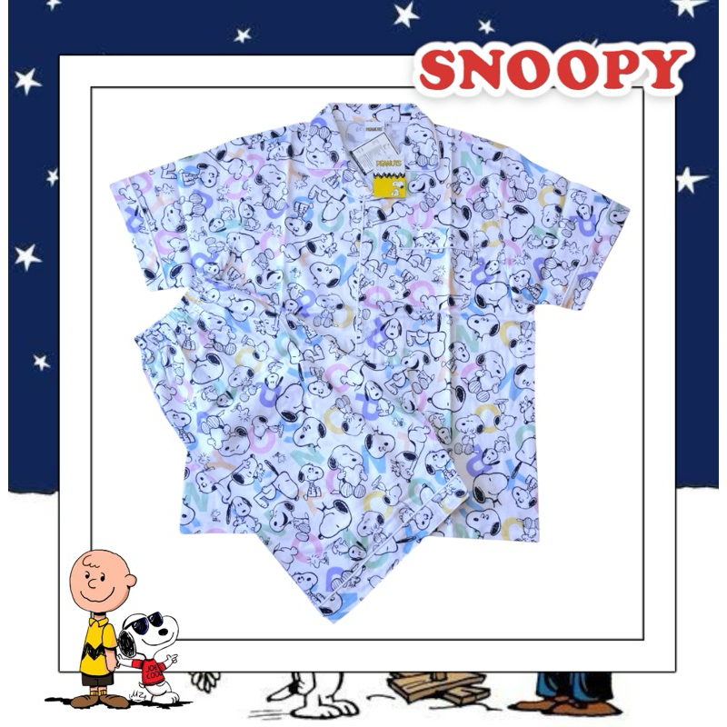 สินค้าใหม่ ชุดนอนสนูปปี้ 𝓢𝓷𝓸𝓸𝓹𝔂 (รอบอก42“)ผ้าคอตตอนซาติน ลิขสิทธิ์แท้