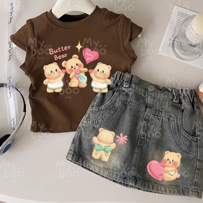 พร้อมส่ง | ชุดเซ็ทเด็กผู้หญิง (งานยีนส์)