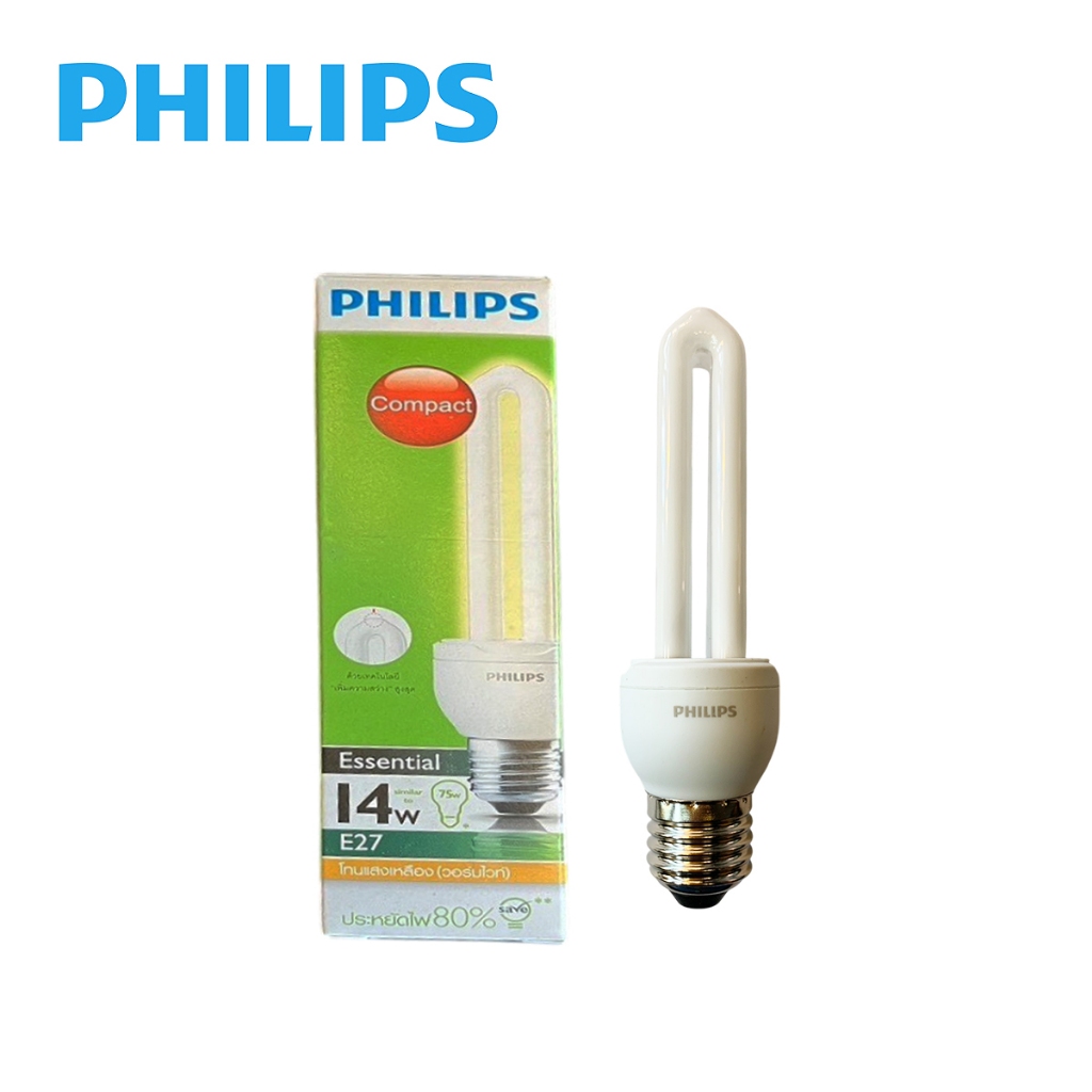 หลอดไฟ Philips รุ่น Essential 14w E27 cap Warm white