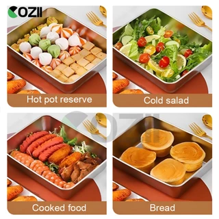 COZII กล่องสแตนเลส(มีฝา) กล่องใส่อาหารสแตนเลส กล่องเก็บอาหาร กล่องแสตนเลส 304 316 สําหรับเสิร์ฟอาหาร ผลไม้ เก็บอาหารสด