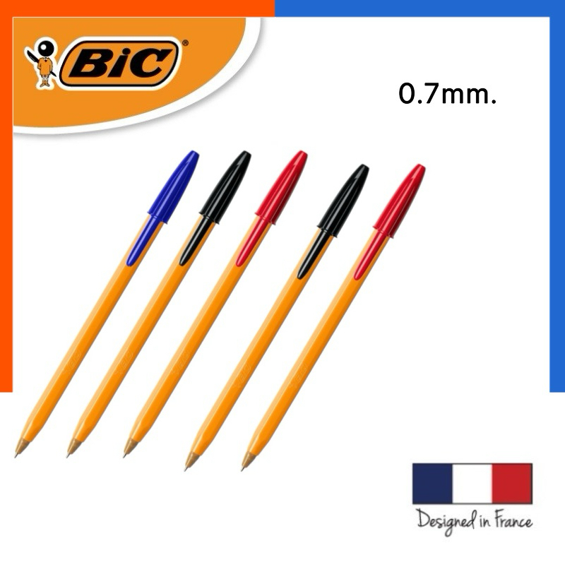 ปากกา ลูกลื่น BIC ปากกาบิก รุ่นหายาก เขียนลื่น [1 แท่ง] 0.7mm หมึกน้ำเงิน/แดง/ดำ ปากกาสวมปลอก BIG ปากกาบิค US.Station