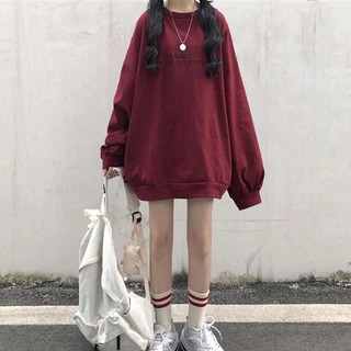 LHSunday น้องใหม่ เสื้อแขนยาวแฟชั่น ดีเทลสกรีนอักษรสุดน่ารัก ดำหรือแดงก็คือเริ่ด แมทช์ง่ายทั้ง2 สี ซื้อเลยค่ะ ห้ามพลาด