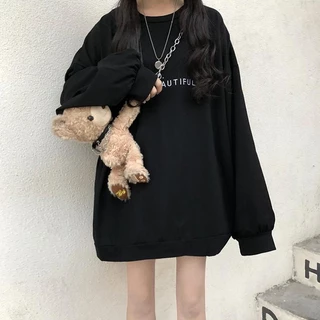 LHSunday น้องใหม่ เสื้อแขนยาวแฟชั่น ดีเทลสกรีนอักษรสุดน่ารัก ดำหรือแดงก็คือเริ่ด แมทช์ง่ายทั้ง2 สี ซื้อเลยค่ะ ห้ามพลาด