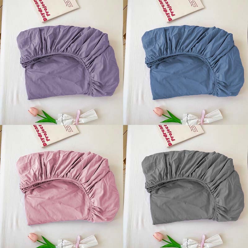 ผ้าปูที่นอน3ฟุต/3.5ฟุต/5ฟุต/6ฟุต ผ้าปูที่นอนสีทึบ กันไรฝุ่น ผ้าปูเตียง รัดมุม 360 องศา(เฉพาะผ้าปู Bedsheet Only)