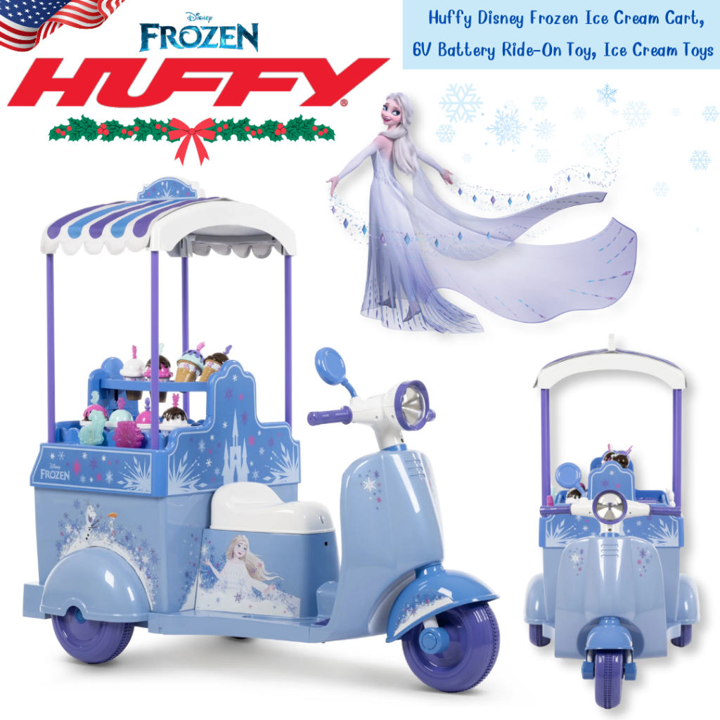 นำเข้า 🇺🇸 “เติมเต็มจินตนาการสุดหวาน🍦❄️ กับ Huffy Disney Frozen Ice Cream Cart รถของเล่นไฟฟ้าสุดน่ารัก