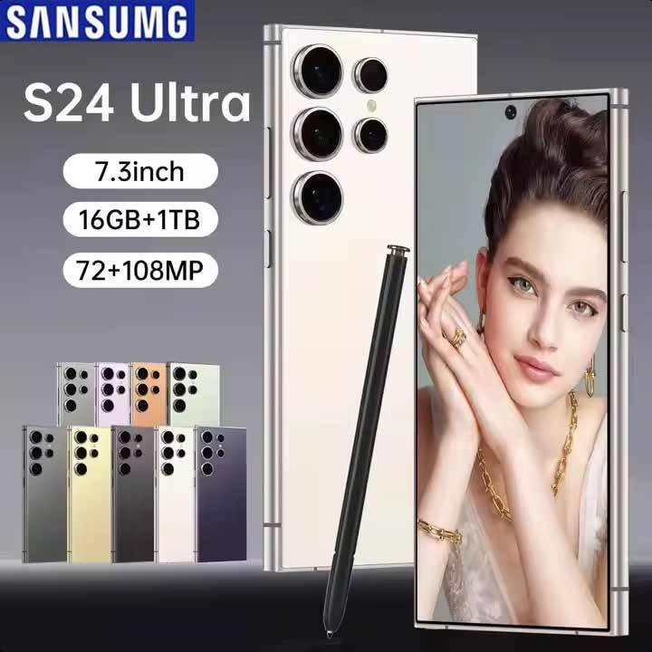 SAMSUNG S24 Ultraสมาร์ทโฟนมือถือเต็มจอ7.3นิ้ว72MP+108MP Androidโทรศัพท์มือถือโปรโมชั่นราคาถูก