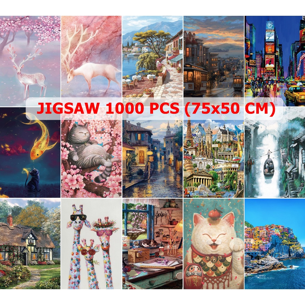 (พร้อมส่ง) จิ๊กซอว์ 1000 ชิ้น Jigsaw Puzzle สำหรับวัยรุ่นและผู้ใหญ่ งานอดิเรก